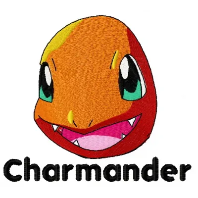 Charmander 2 embroidery design showcasing a vibrant stitched motif from the Pokemon collection.