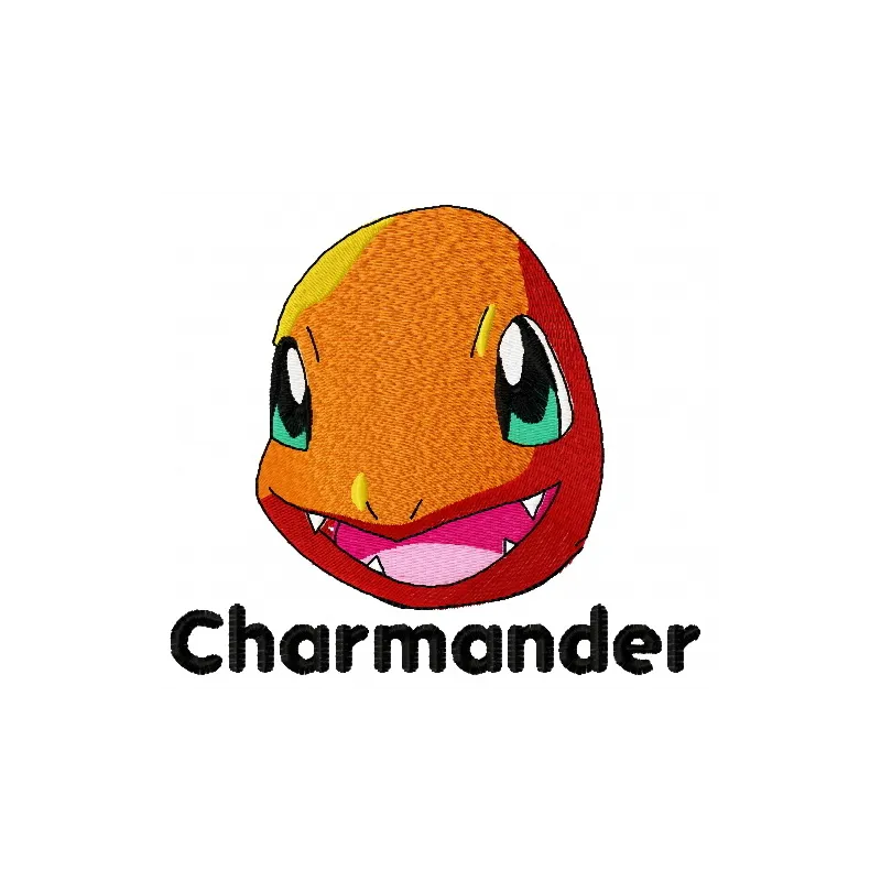 Charmander 2 embroidery design showcasing a vibrant stitched motif from the Pokemon collection.