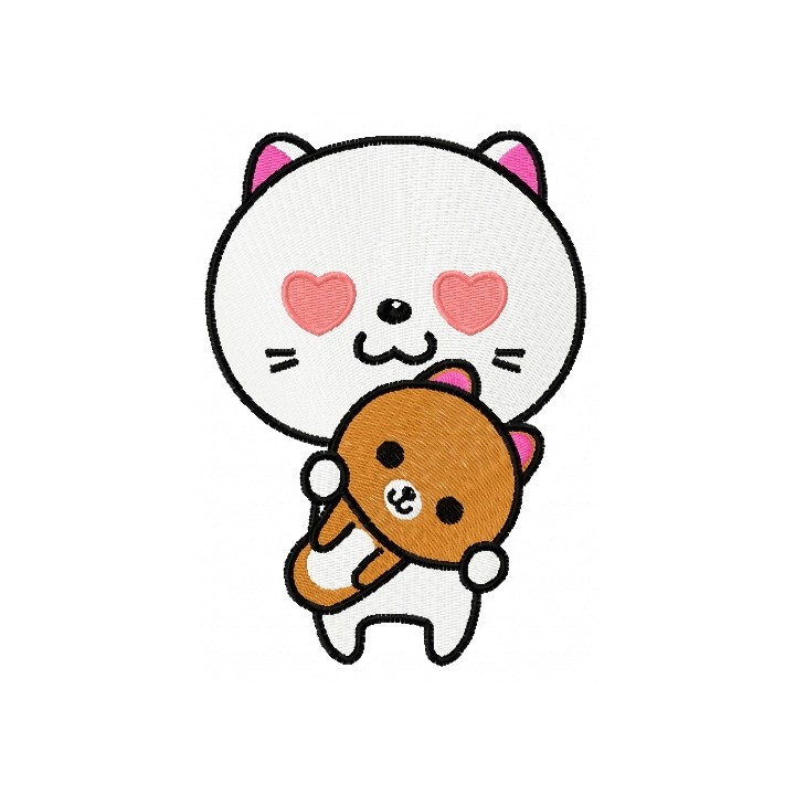 I love you kitten 2 embroidery design - Embroidery Design