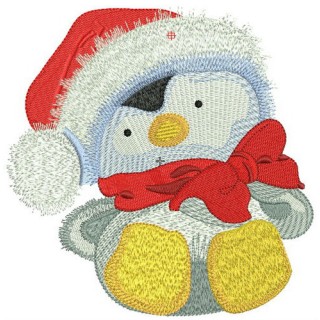 Penguin in Santa hat 3 embroidery design - Embroidery Design