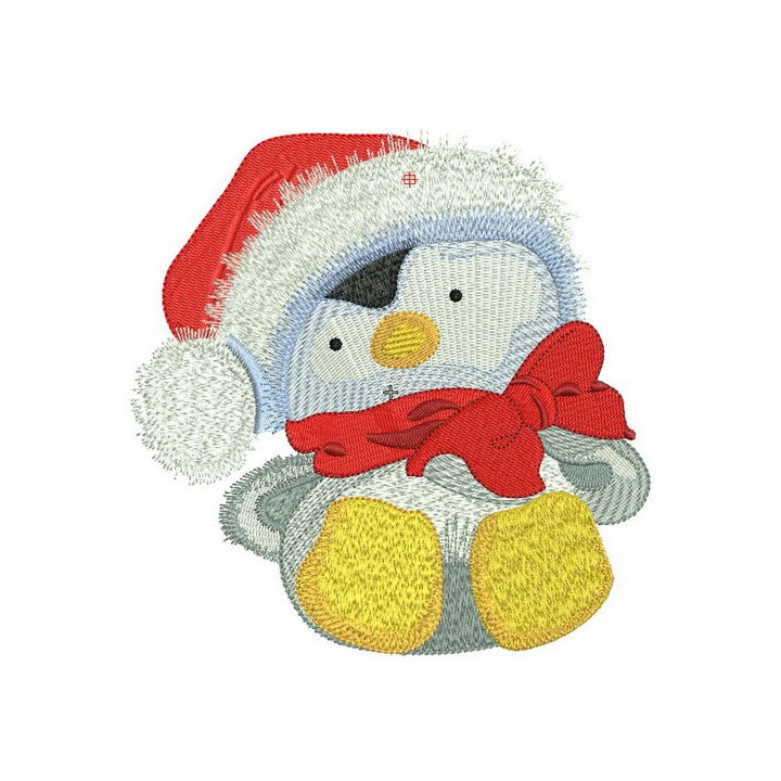 Penguin in Santa hat 3 embroidery design - Embroidery Design