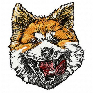 Japanese Akita embroidery design - Embroidery Design