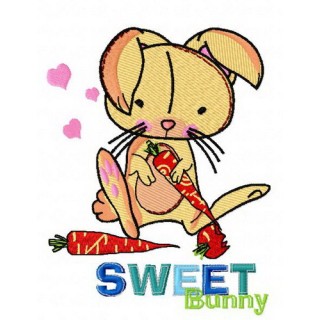 Sweet bunny embroidery design - Embroidery Design