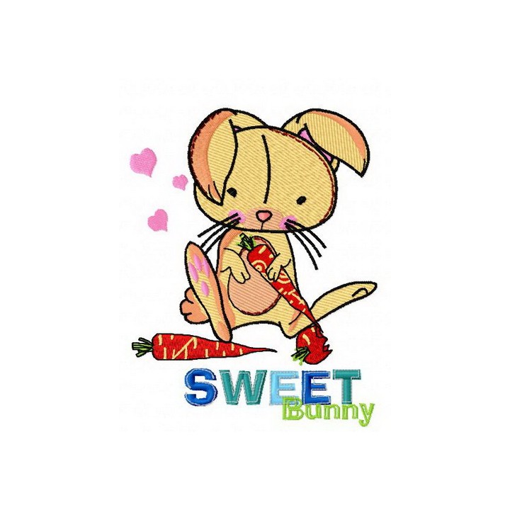 Sweet bunny embroidery design - Embroidery Design