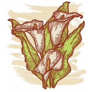 Calla lilies embroidery design - Embroidery Design