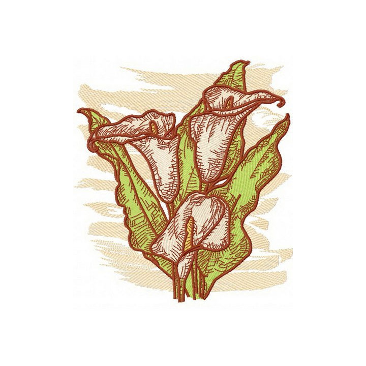 Calla lilies embroidery design - Embroidery Design