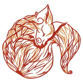 Sleeping fox 3 embroidery design - Embroidery Design