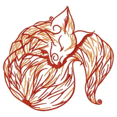 Preview of the Sleeping Fox 3 embroidery design, featuring a whimsical fox motif perfect for various fabric projects.