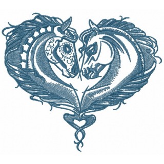 Horse heart 4 embroidery design - Embroidery Design