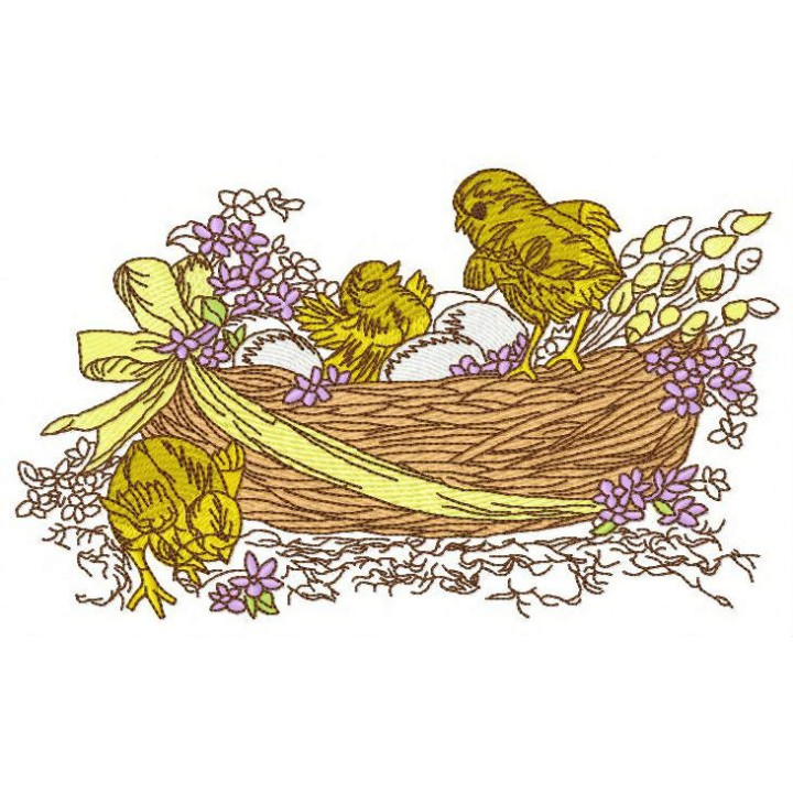 Easter basket embroidery design - Embroidery Design