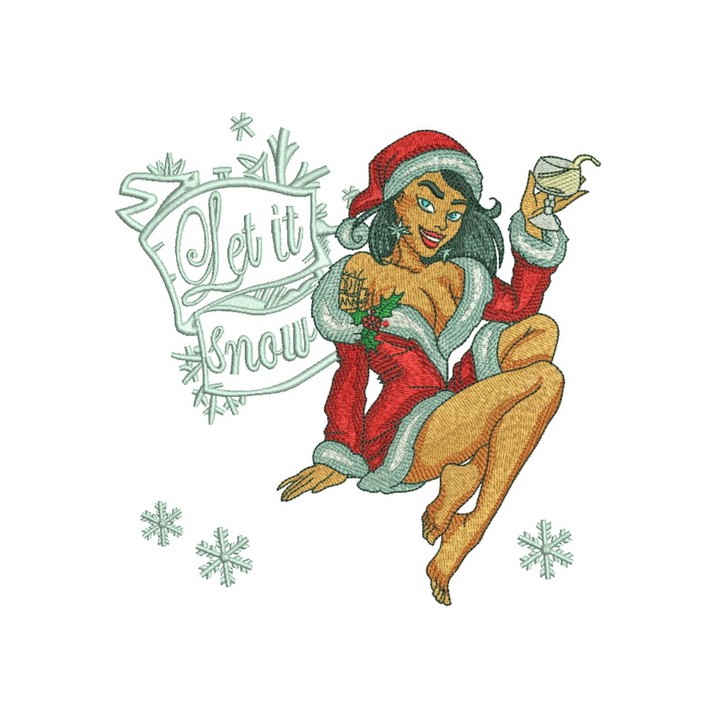 Let it snow embroidery design - Embroidery Design