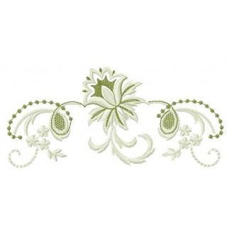 Light green flowers embroidery design - Embroidery Design