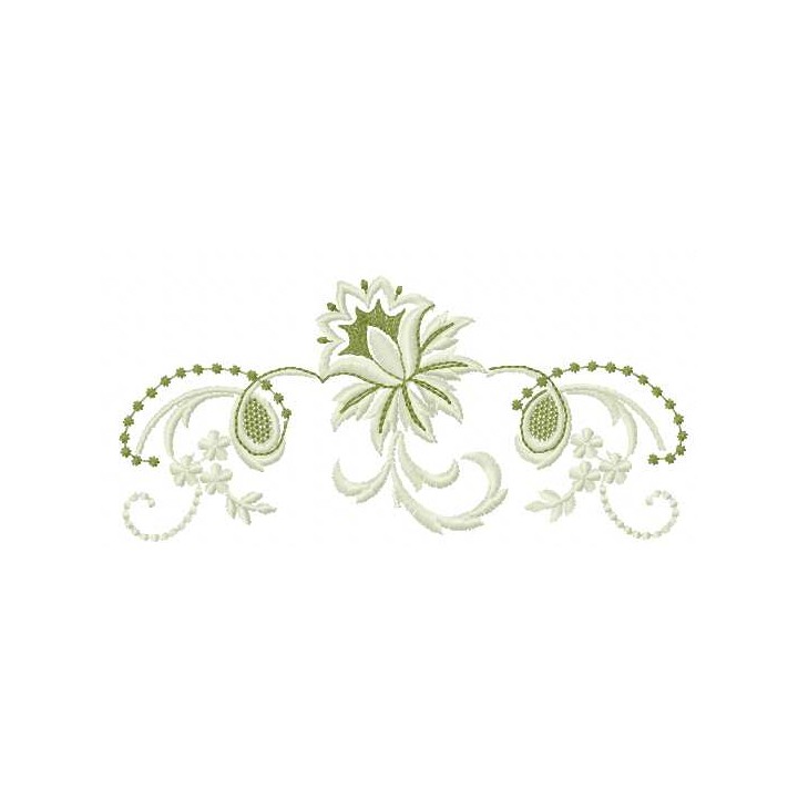 Light green flowers embroidery design - Embroidery Design