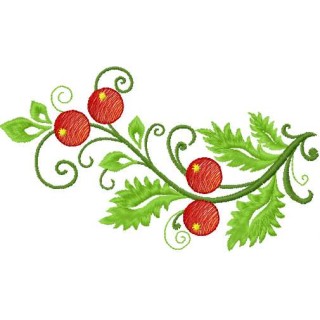 Branch with berry embroidery design - Embroidery Design