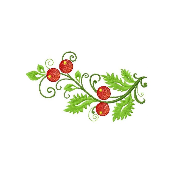 Branch with berry embroidery design - Embroidery Design