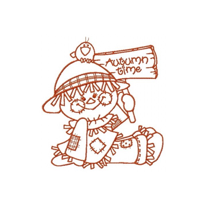 Friendly scarecrow 3 embroidery design - Embroidery Design