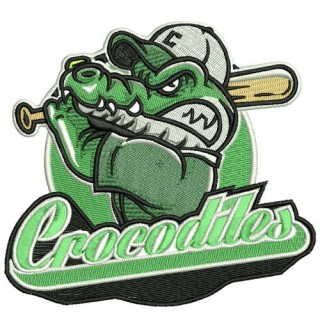 Crocodiles baseball mascot embroidery design - Embroidery Design