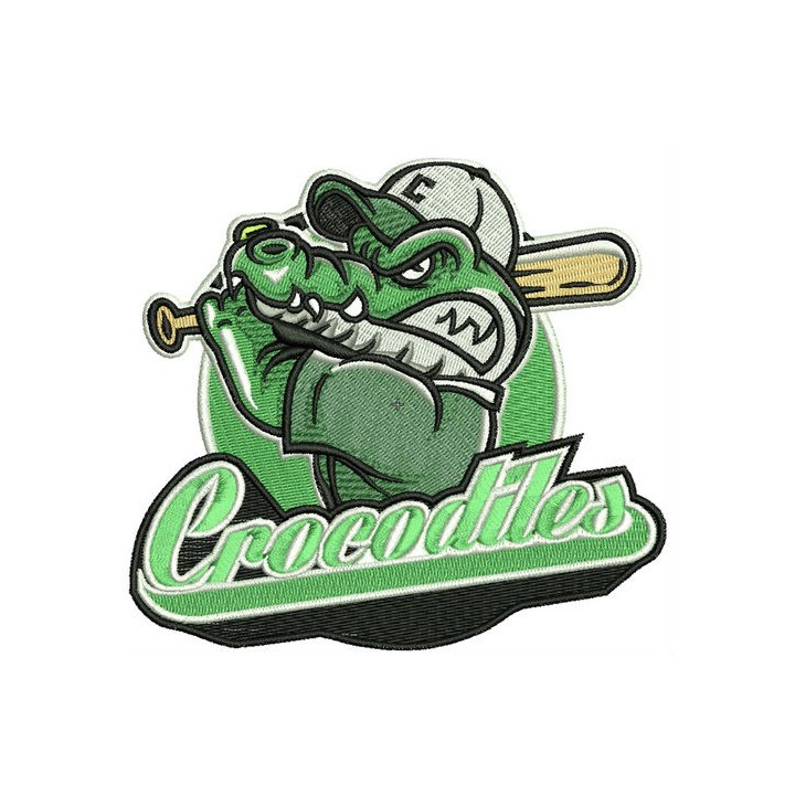 Crocodiles baseball mascot embroidery design - Embroidery Design