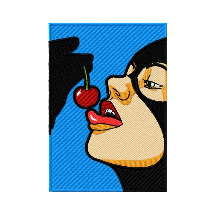 Catwoman like cherry embroidery design - Embroidery Design