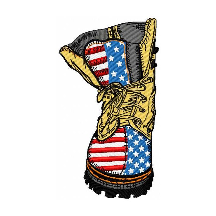 American military boot embroidery design - Embroidery Design