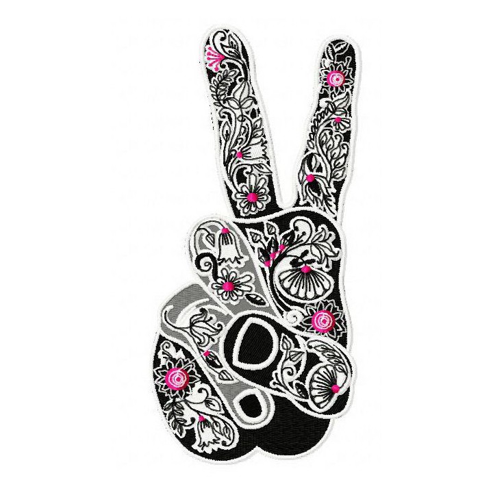 Victory symbol embroidery design - Embroidery Design