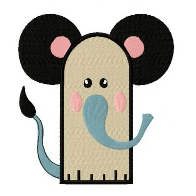 Preview of an elephant glove embroidery design featuring a charming elephant motif for your stitching projects.
