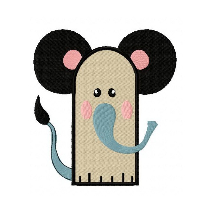 Elephant glove embroidery design - Embroidery Design