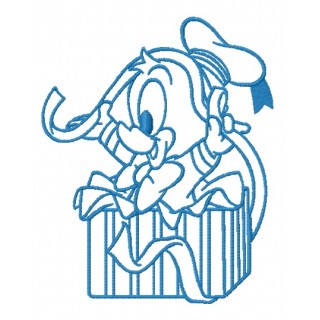 Donald with ribbon 2 embroidery design - Embroidery Design