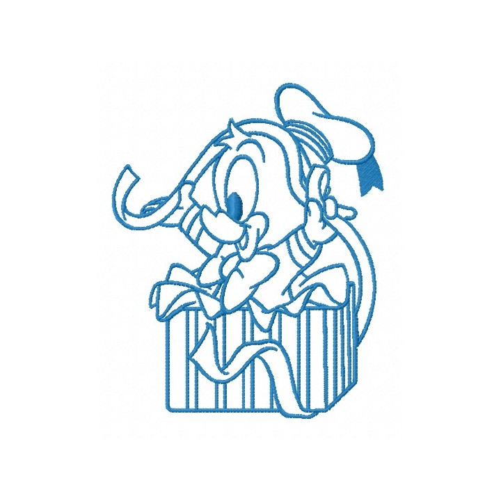 Donald with ribbon 2 embroidery design - Embroidery Design