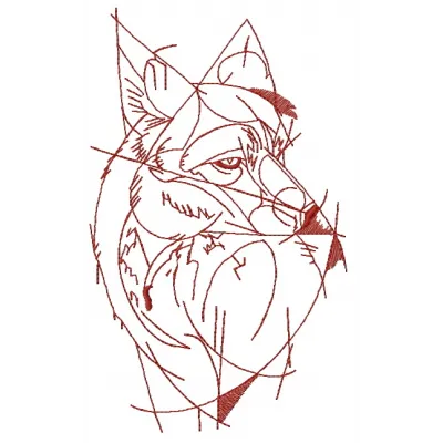Preview of the Fox 3 embroidery design featuring a charming fox motif, ideal for stitching on various fabrics.