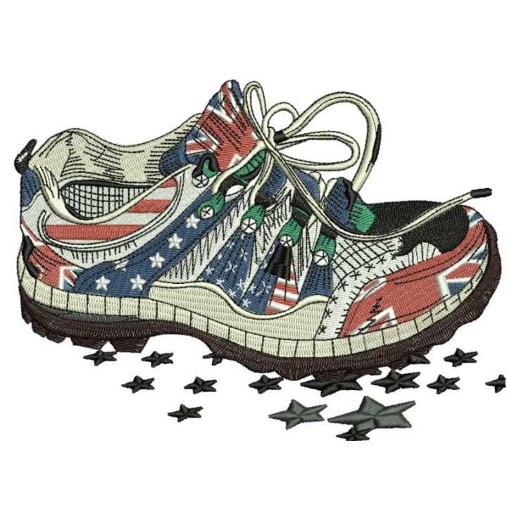 British cross shoes embroidery design - Embroidery Design