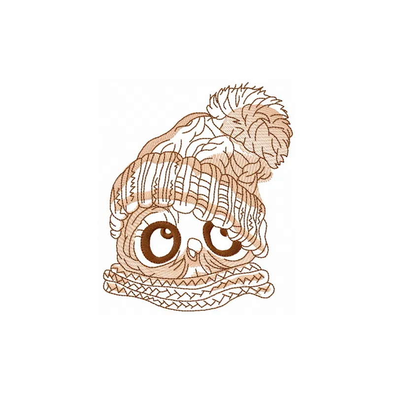 Preview of the Snowy Owl Sweetheart embroidery design, showcasing an adorable owl motif perfect for various projects.