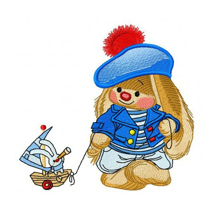Bunny Mi the sailor embroidery design - Embroidery Design