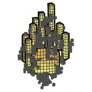 Flying blocks embroidery design - Embroidery Design