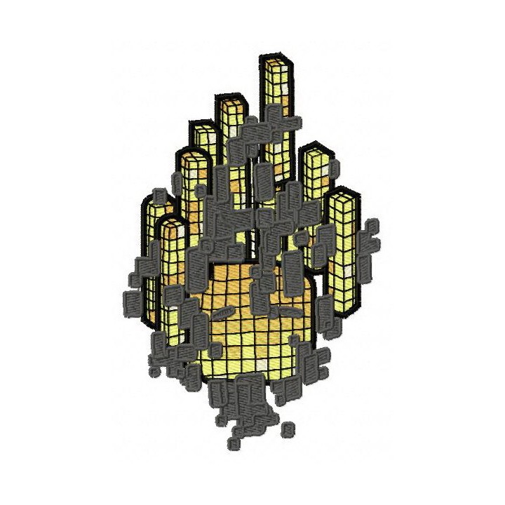 Flying blocks embroidery design - Embroidery Design