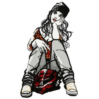 Upset teenager embroidery design - Embroidery Design
