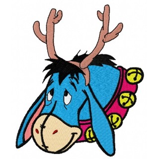 Eeyore with deer horns 3 embroidery design - Embroidery Design