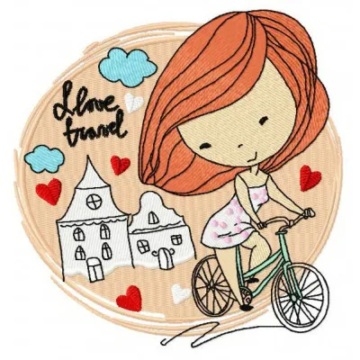 I love travel embroidery design showcasing a stitched motif ideal for decorating vacation-themed items.