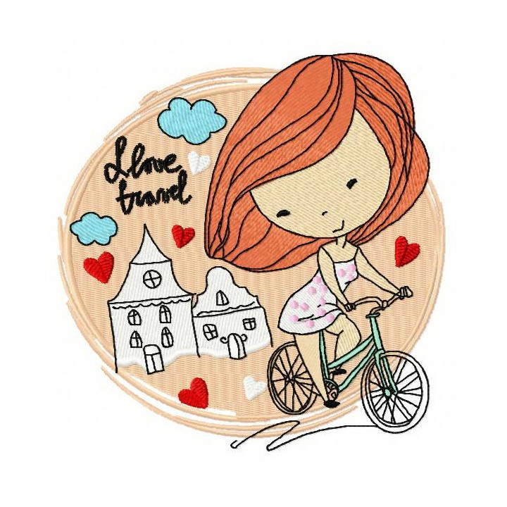 I love travel embroidery design - Embroidery Design