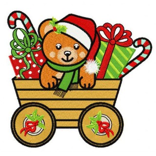 Christmas teddy bear 4 embroidery design - Embroidery Design