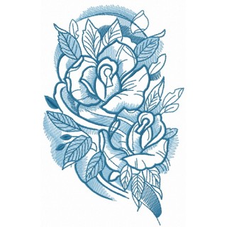 Wrapped roses 2 embroidery design - Embroidery Design