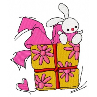 Birthday present embroidery design - Embroidery Design