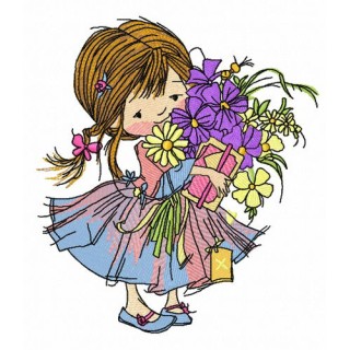 Girl's birthday 2 embroidery design - Embroidery Design