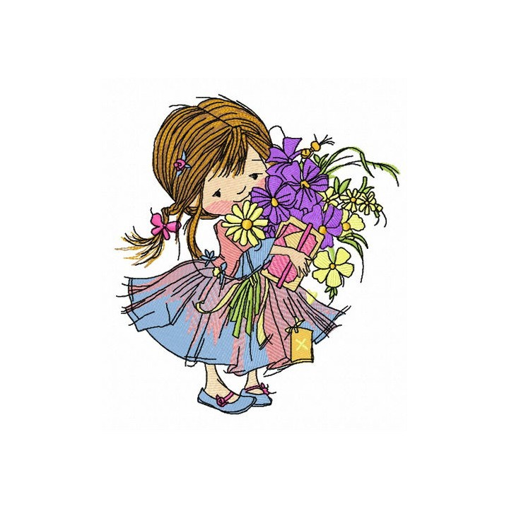 Girl's birthday 2 embroidery design - Embroidery Design