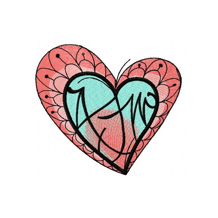 Fancy heart 4 embroidery design - Embroidery Design
