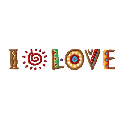 Preview of the 'I Love Embroidery' design, showcasing vibrant summer motifs suitable for various stitching projects.