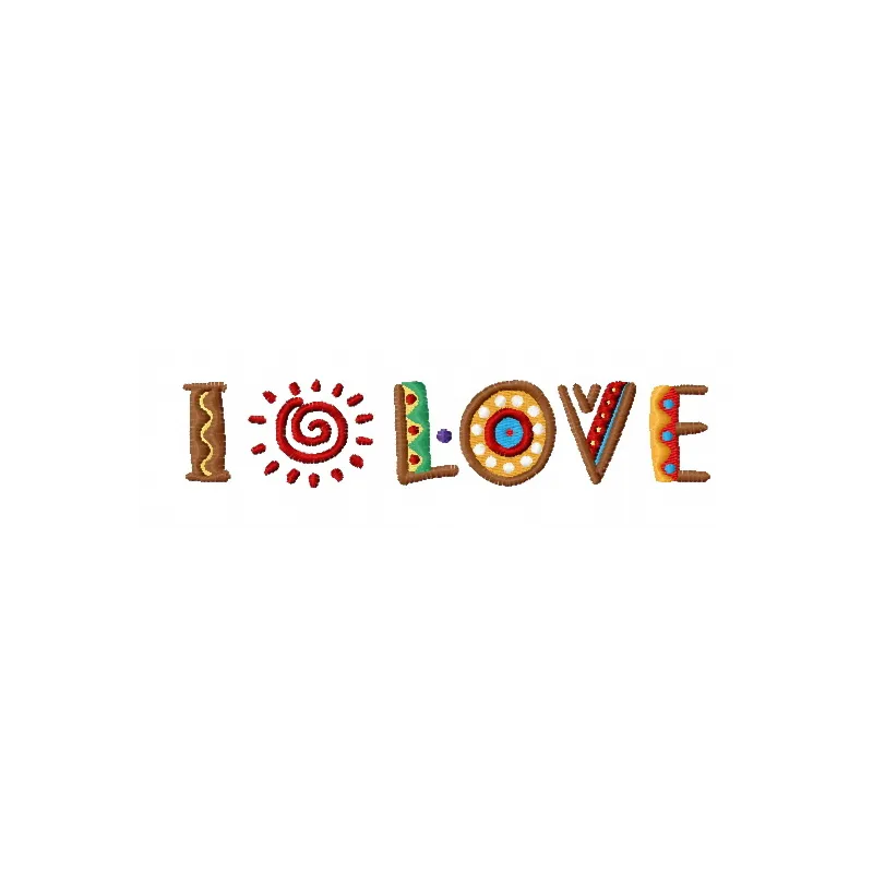 Preview of the 'I Love Embroidery' design, showcasing vibrant summer motifs suitable for various stitching projects.