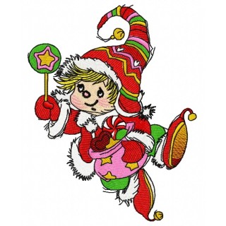 Christmas elf 4 embroidery design - Embroidery Design