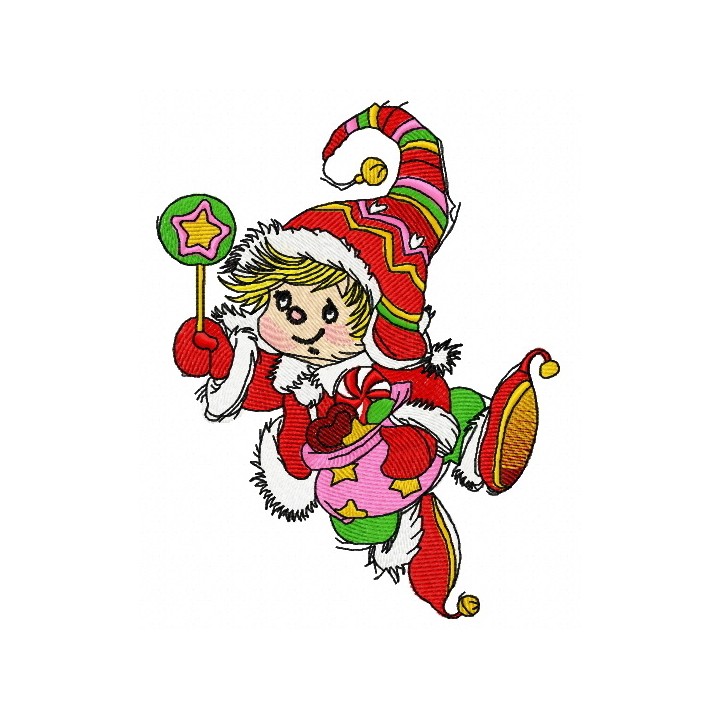 Christmas elf 4 embroidery design - Embroidery Design