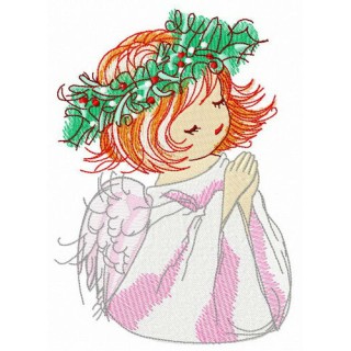 Praying before Christmas embroidery design - Embroidery Design